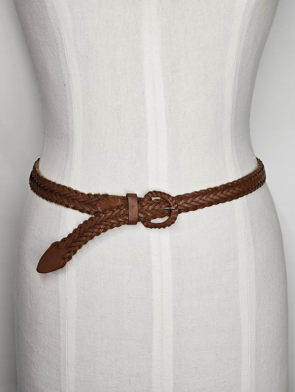 Woven Braided 36" Max Belt Leather Round Buckle Guatemala Handcrafted 5-strand